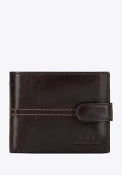 Damski portfel skórzany z przeszyciami 14-1-115