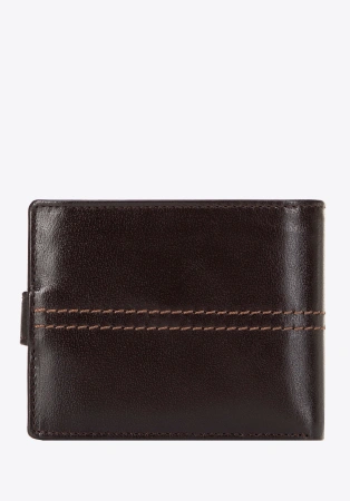 Damski portfel skórzany z przeszyciami 14-1-115