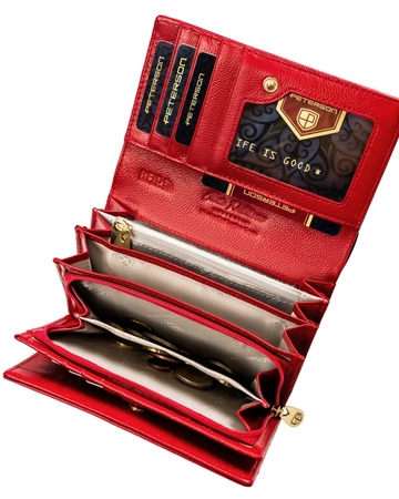 Portfel damski skórzany PETERSON SGN/8478 RED