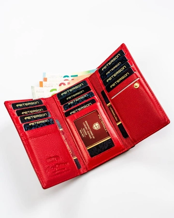 Portfel damski skórzany PETERSON PTN 55020-SGN