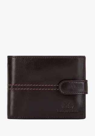 Damski portfel skórzany z przeszyciami 14-1-115