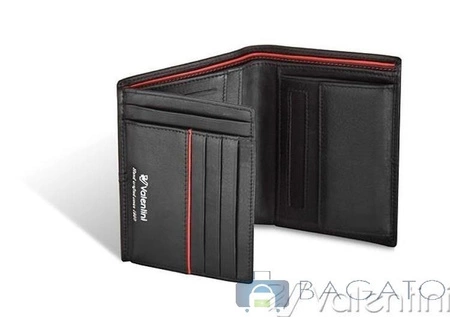Portfel pionowy męski Valentini Black Red Diamond
