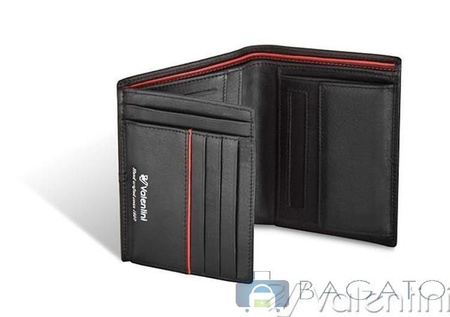 Portfel pionowy męski Valentini Black Red Diamond